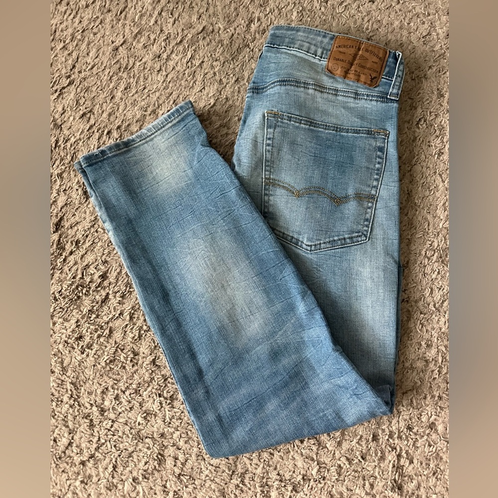 American eagle distressed slim straight jeans